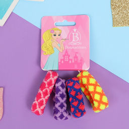 Цена за 7 шт. Резинки для волос «Махрушка», набор 4 шт., яркая сеточка, 3.5 см