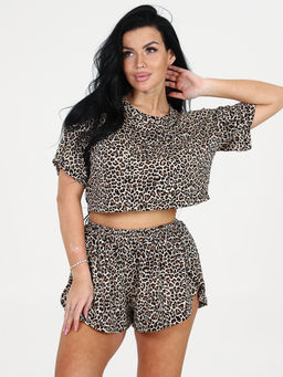 674 ПИЖАМА ЖЕНСКАЯ (шорты) (Леопард) - А-дина фото 3