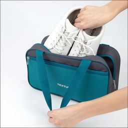 Сумка для обуви TEXTURA, на молнии наружный карман, размер 33×10×20 см, серая/морская волна