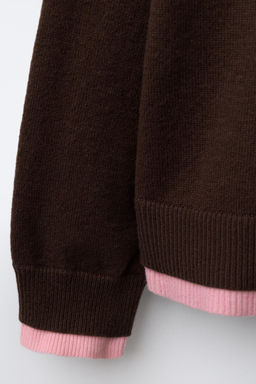 DOUBLE LAYER TRIM KNIT SWEATER - Zara фото 4