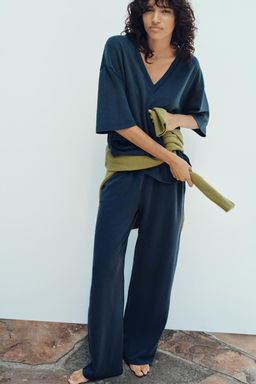 WASHED INTERLOCK TROUSERS - Zara фото 22