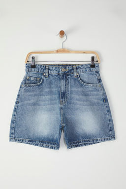 TRENDYOLMILLA Siyah Yuksek Bel Denim Sort TWOSS25SR00173  фото 7