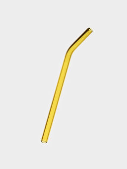 Стакан Доляна «Хеппи», 500 мл, 9×18.5 см, с крышкой и трубочкой, стекло, жёлтый