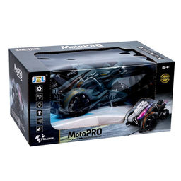 Машинка на пульте управления MotoPRO, эффект дыма, свет, работает от аккумулятора, цвет серый