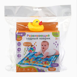 Акваковрик надувной развивающий водный «Морские жители», 65×50 см + игрушка В ПОДАРОК
