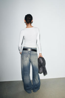 LONG SLEEVE RIBBED TOP - Zara фото 4