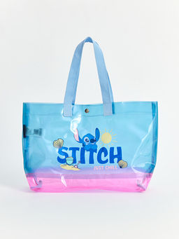 Stitch Bask?l? K?z ?ocuk Plaj ?antas?