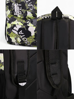 Рюкзак школьный на молнии, с карманами, с принтом, размер 30?13?42 см, голубой/серый