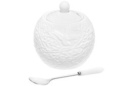 Сахарница 500 мл 11*11*12 см Райский сад с металлической ложкой