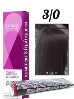 Стойкая краска 3/0 темный шатен LondaColor