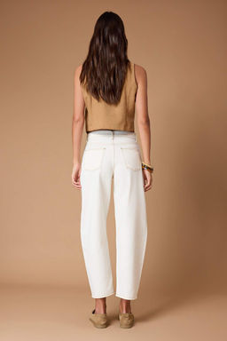 TRENDYOLMILLA Beyaz Yuksek Bel Barrel Baggy Jeans TWOSS23JE00295 фото 16