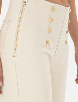 Krem Flare H_gh Waist Pantolon
