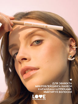 Новинка Love Generation Автоматический карандаш для бровей Brow Romance тон 01 светло-коричневый теплый