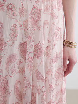 Юбка Beli Lastikli Desenli Sifon Pileli с эластичным поясом из шифона