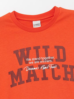 Bisiklet Yaka Bask?l? K?sa Kollu Erkek ?ocuk Ti??rt - Waikiki фото 2