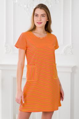 Туника женская из кулирки Руслана красная полоса на жёлтом - Амадэль фото 15