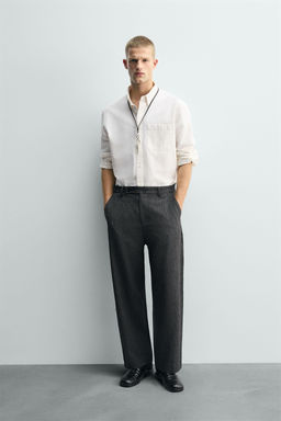 TEXTURED CARROT FIT TROUSERS