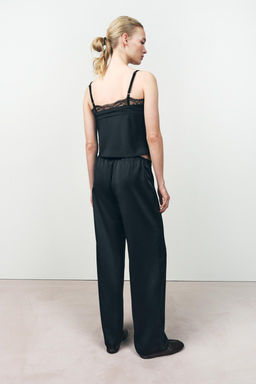 SATIN TOP WITH LACE INSERTS - Zara фото 3