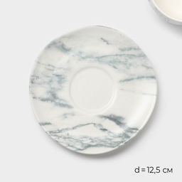 Набор чайный фарфоровый Magistro Real Marble, 4 предмета: 2 чашки 150 мл, 2 блюдца d=12,5 см  фото 6