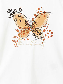 Bisiklet Yaka Bask?l? Uzun Kollu K?z ?ocuk Ti??rt - Waikiki фото 2