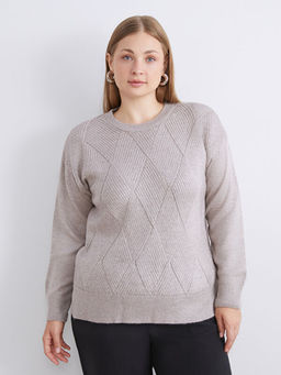 Baklava Desenli Kad?n Triko Kazak