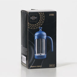 Заварочный чайник френч - пресс Magistro «Хельсинки», 350 мл, стекло, тёмно-синий