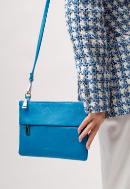 Кожаная сумка Deboro 3017 голубая река