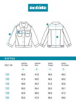 ACOOLA / Куртка джинсовая детская для девочек Kimora голубой