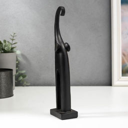 Фигурка полистоун «Чёрный слон с длинными ногами», 24.3×5.7×4 см