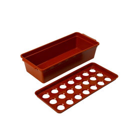 Ящик для выращивания зелёного лука, 40×19×10 см, 21 лунка, пластик, красный