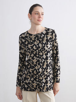 Bisiklet Yaka Desenli Bluz