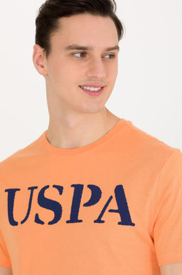 Мужская оранжевая базовая футболка с круглым вырезом - U.s. polo assn фото 2