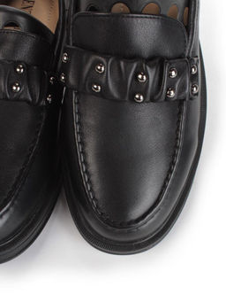 03-DYL140-1 BLACK Лоферы женские (натуральная кожа)