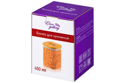 Банка д/хранения 450 мл 8*8*11 см Crystal glass + бамбуков.крышка с силикон. прокладкой, стекло - Elan gallery фото 7