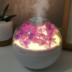 Настольный увлажнитель воздуха - ночник "Flower", purple, (портативный, USB)