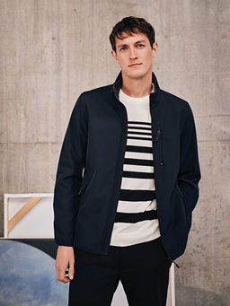 Bisiklet Yaka Uzun Kollu ?izgili Erkek Triko Kazak