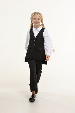 Черный школьный жилет для девочки Mooriposh, модель 1118  фото 6