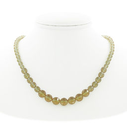 Султанит граненый, разноразмерные круглые бусины 6...10мм, бусы длиной 48см