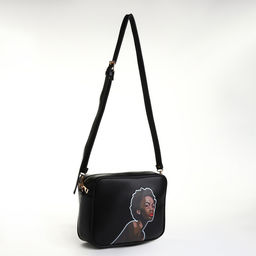 Сумка женская на молнии TEXTURA 22×8×17 см, чёрная