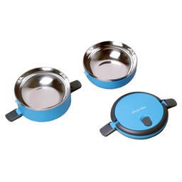 Ланч-бокс двойной 1400 мл 16,5*15*13,5 см пласт. корпус, внутр емкость нерж, арт. 2106