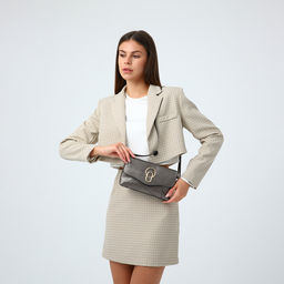 Сумка кросс-боди женская, длинный ремень, на магните, 24×6×14 см, тёмно-серебряная