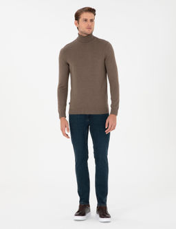 Vizon Melanj Slim Fit Bal_k__ Yaka Basic Triko Kazak - Pierre cardin фото 4