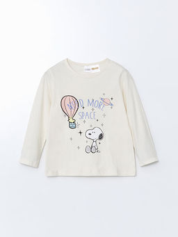 Bisiklet Yaka Snoopy Bask?l? K?z ?ocuk Pijama Tak?m?