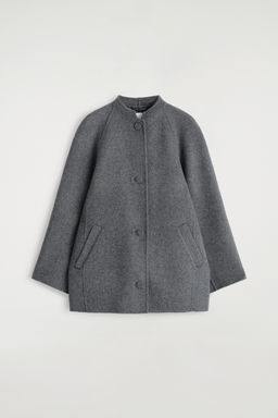 CHAQUETA DE LANA DE DOBLE FAZ REDONDEADA
