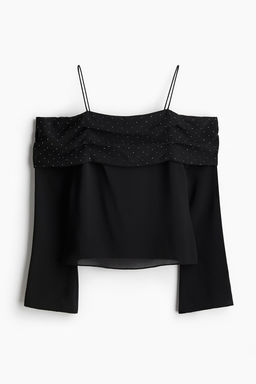 Top off-the-shoulder en gasa - H&m фото 5