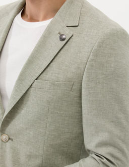 A__k Ye_il Ekstra Slim Fit Keten Kar___ml_ Blazer Ceket