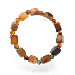 Браслет из агата тонированного прямоугольник 9*12мм цв.шоколад