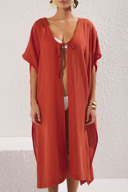 Kiremit Dokuma Muslin Plaj Uzun Plaj Kimono&Kaftan TBESS25KM00016 - Trendyolmilla фото 4