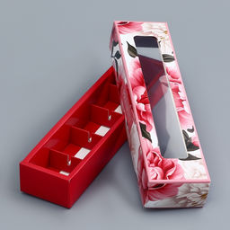 Цена за 5 шт. Коробка для 5 конфет с обечайкой, с окном Презент, 21?5?3.3 см