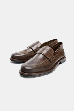 LEATHER PENNY LOAFERS - Zara фото 8